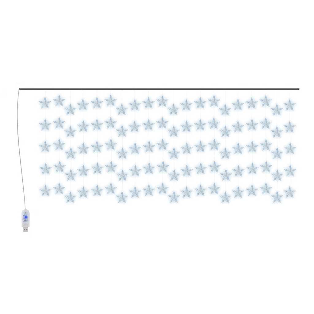 LED Star Curtain Fairy Lights 500 LED Blue 8 Function