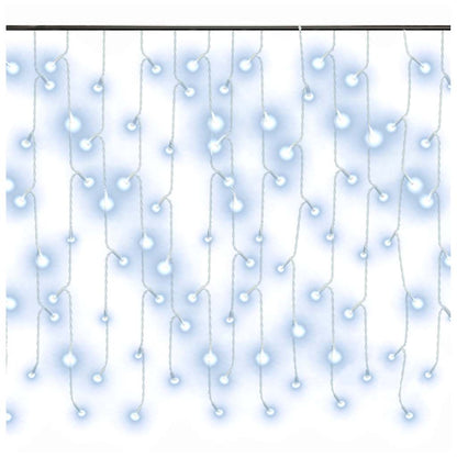 LED Curtain Icicle Lights 10m 400 LED Cold White 8 Function