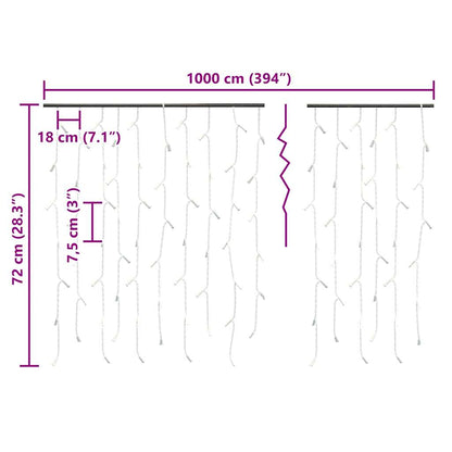 LED Curtain Icicle Lights 10m 400 LED Colourful 8 Function