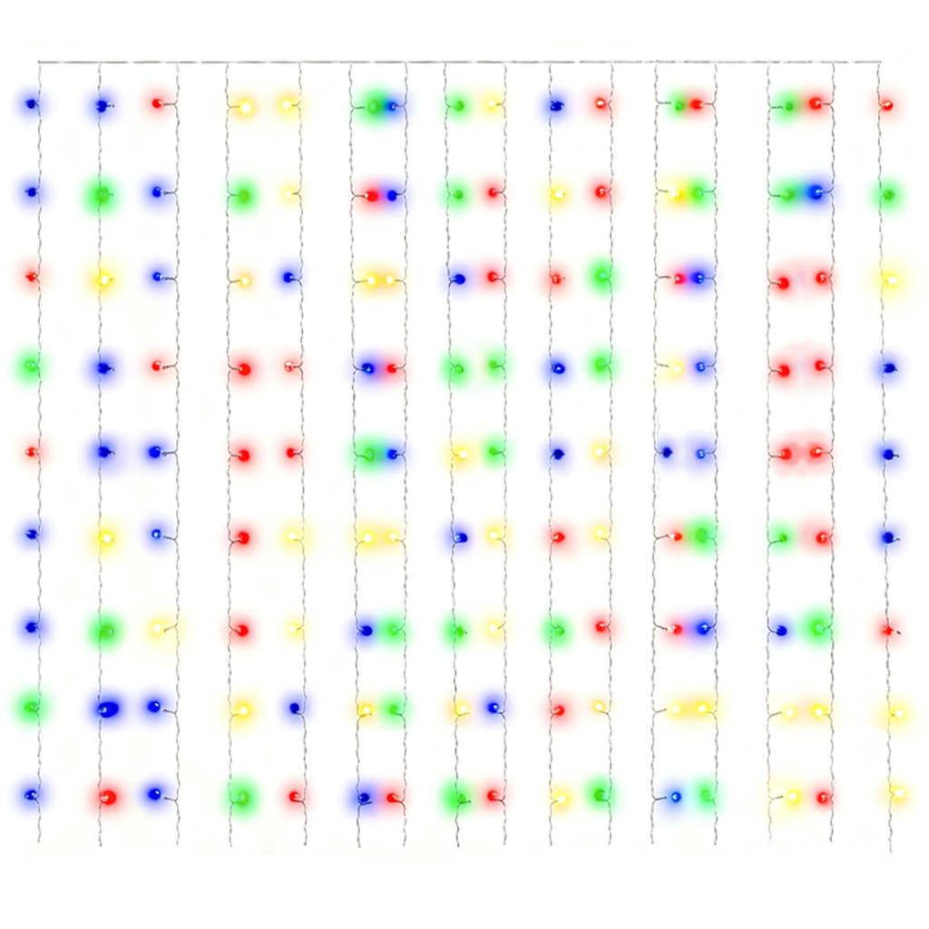 LED Curtain Fairy Lights 3x3m 300 LED Colourful 8 Function