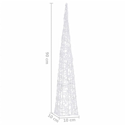 Acrylic Decorative LED Light Cone Multicolour 90 cm