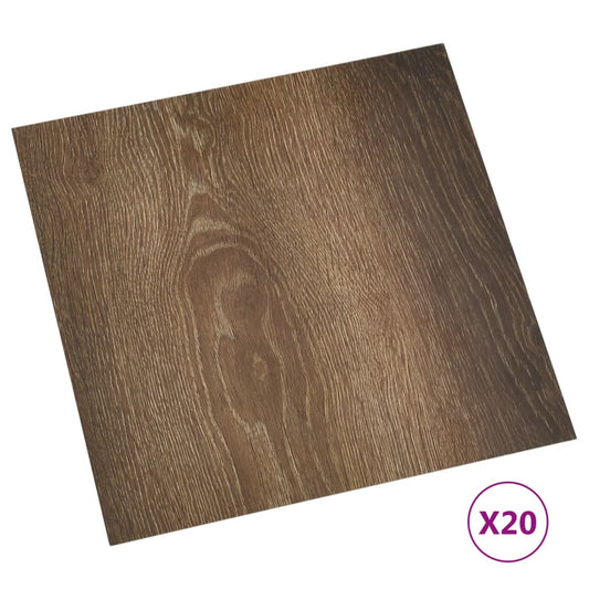 Self-adhesive Flooring Planks 20 pcs PVC 1.86 m² Brown