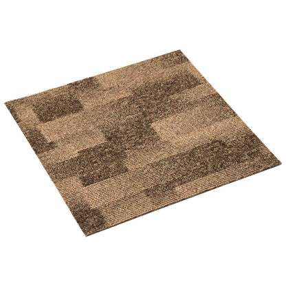 Floor Carpet 20 pcs Brown 50 x 50 cm PP
