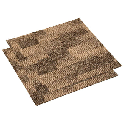 Floor Carpet 20 pcs Brown 50 x 50 cm PP