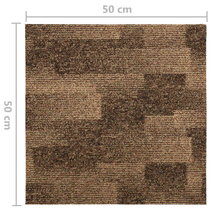 Floor Carpet 20 pcs Brown 50 x 50 cm PP
