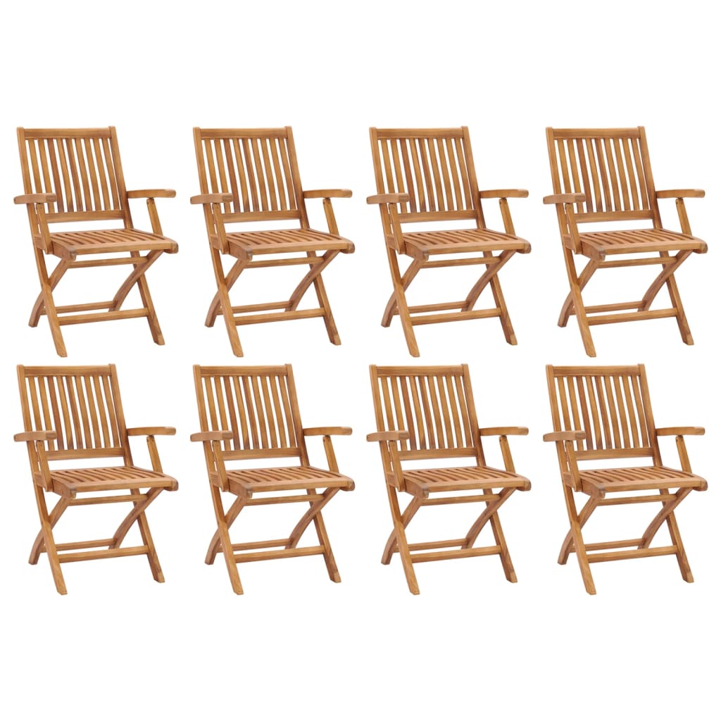 Garden Chair | Set of 8 | Teak | Solid Teak Wood | Standard | Foldable