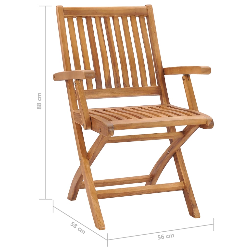 Garden Chair | Set of 8 | Teak | Solid Teak Wood | Standard | Foldable