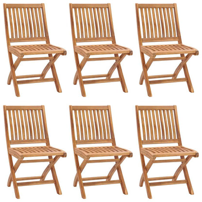 Garden Chair | Set of 6 | Brown | Fine sanded teak hardwood | Standard