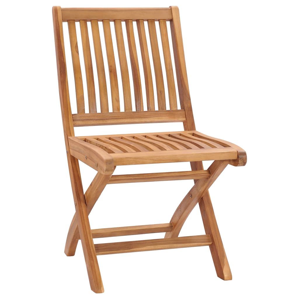 Garden Chair | Set of 8 | Brown | Solid Teak Wood | Standard | Foldable