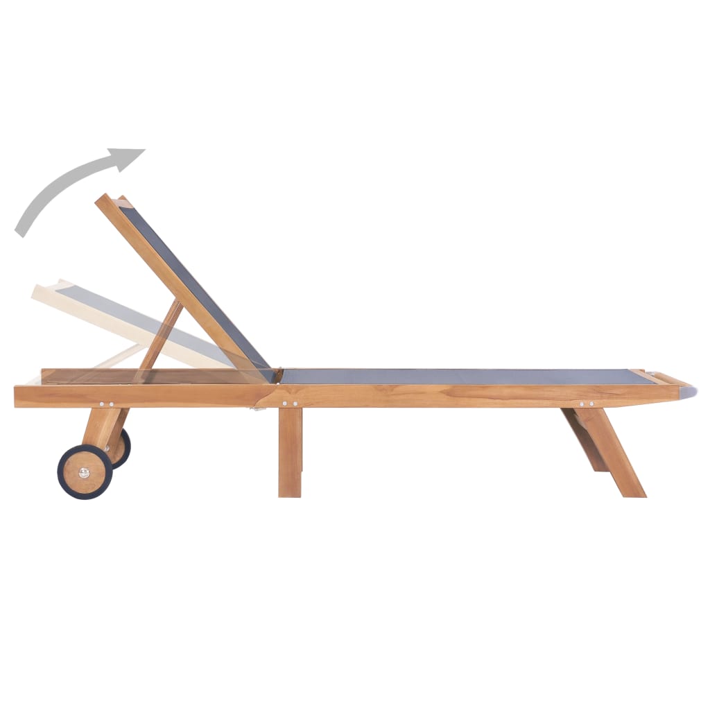 Sunlounger | Brown | Solid Teak wood | Standard | Foldable | Sunlounger