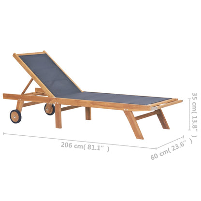 Sunlounger | Brown | Solid Teak wood | Standard | Foldable | Sunlounger