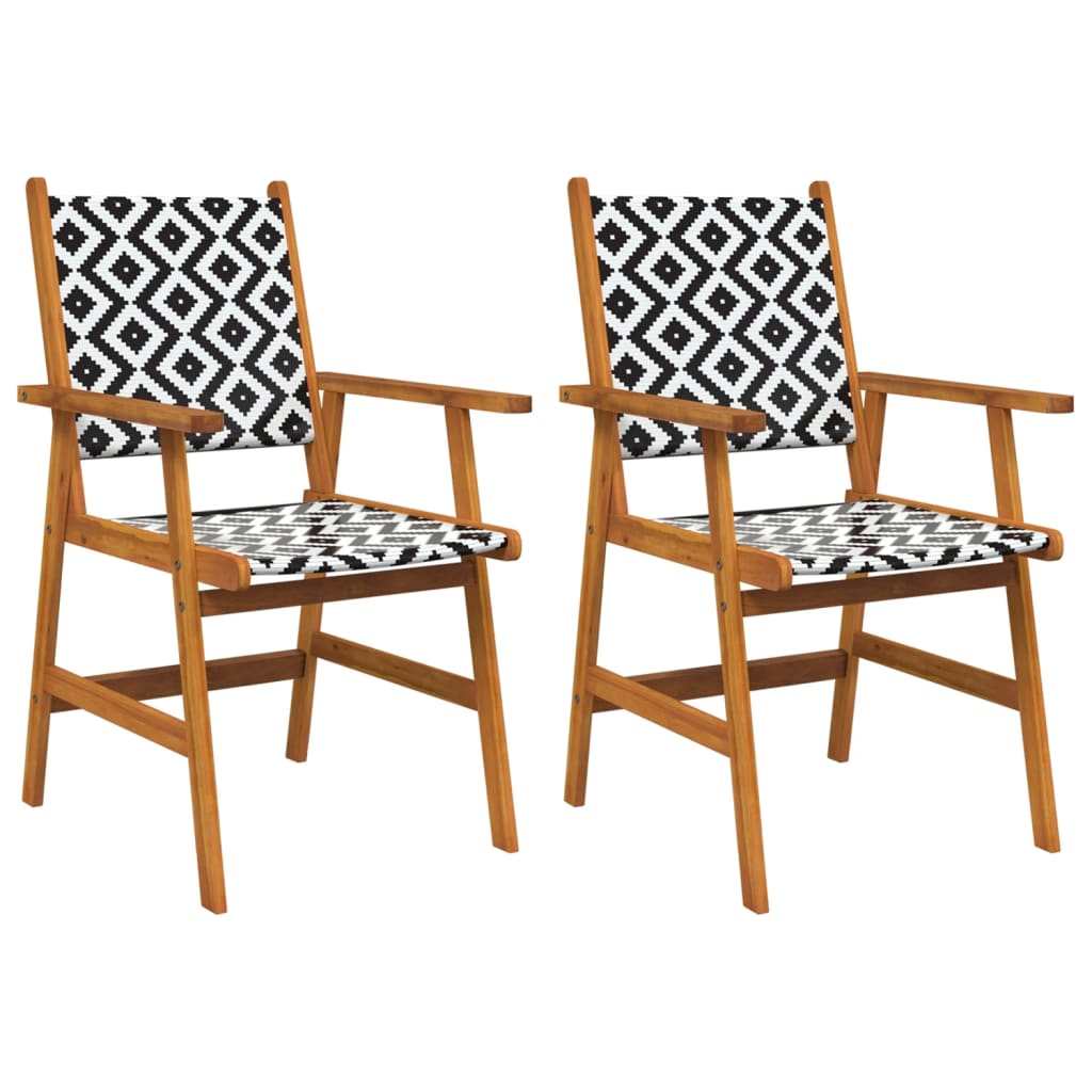 Garden Chair | Set of 2 | Brown, Black, White