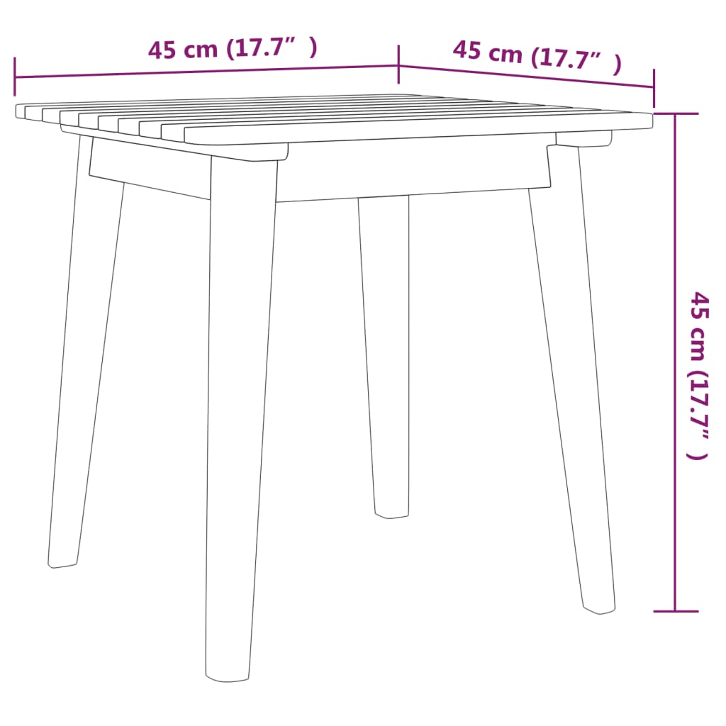Bistro Set | Brown | Solid acacia wood | Medium |  Collapsible