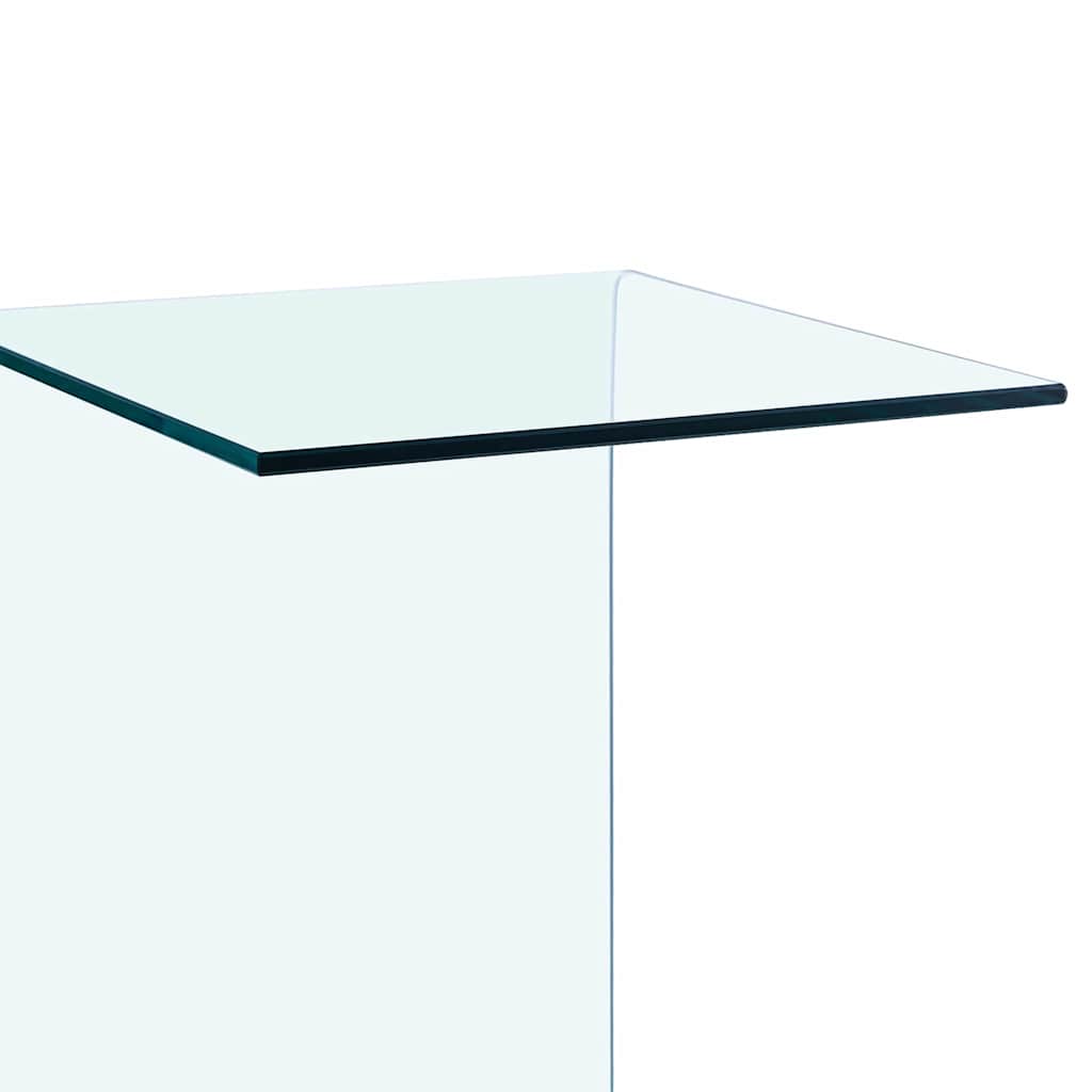 Side Table | Clear | Tempered glass | 40x40x60 cm | Tough | Side Table