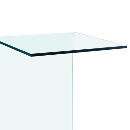 Side Table | Clear | Tempered glass | 40x40x60 cm | Tough | Side Table