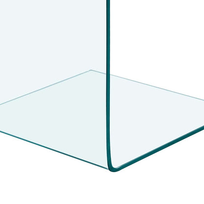 Side Table | Clear | Tempered glass | 40x40x60 cm | Tough | Side Table
