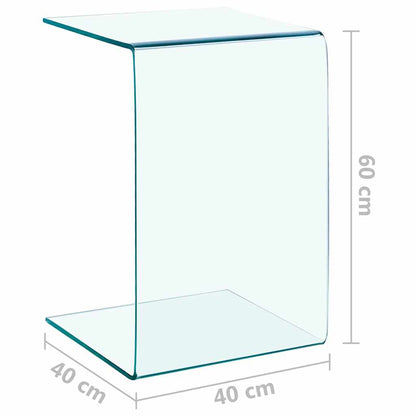 Side Table | Clear | Tempered glass | 40x40x60 cm | Tough | Side Table