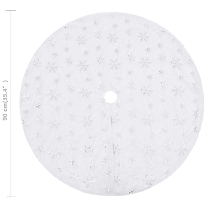 Luxury Christmas Tree Skirt White 90 cm Faux Fur