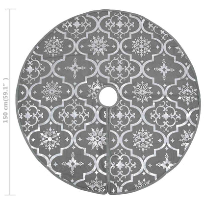 Luxury Christmas Tree Skirt with Sock Grey 150 cm Fabric