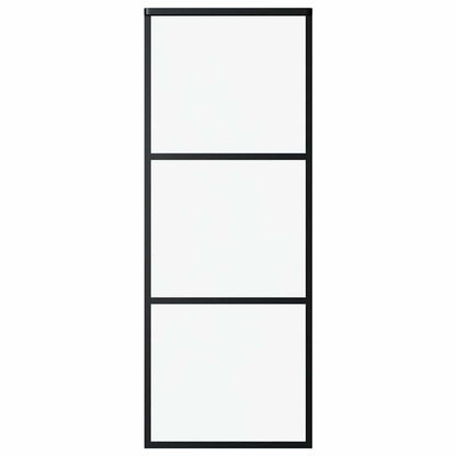Sliding Door 3-Panel ESG Glass and Aluminium 76x205 cm Black