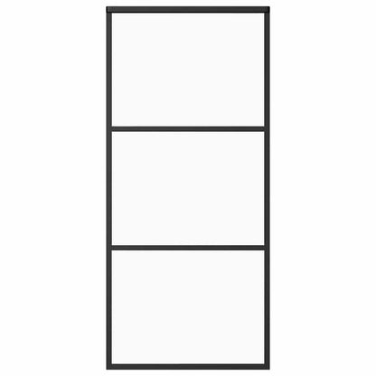 Sliding Door ESG Glass and Aluminium 90x205 cm Black