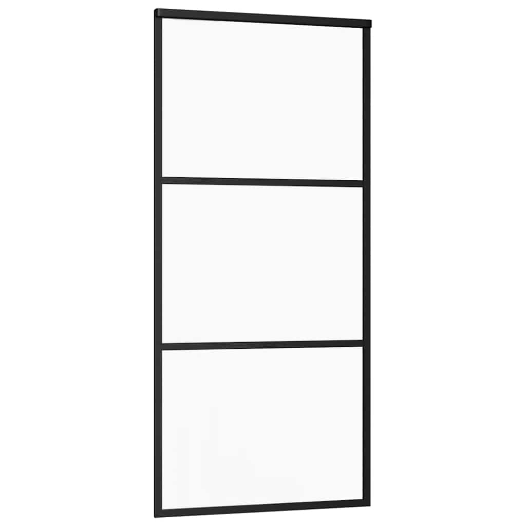 Sliding Door ESG Glass and Aluminium 90x205 cm Black