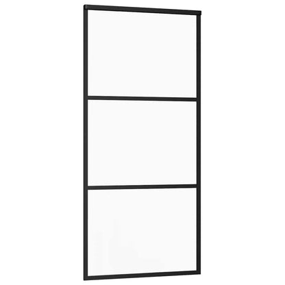 Sliding Door ESG Glass and Aluminium 90x205 cm Black