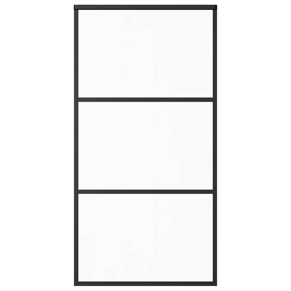 Sliding Door ESG Glass and Aluminium 102x205 cm Black