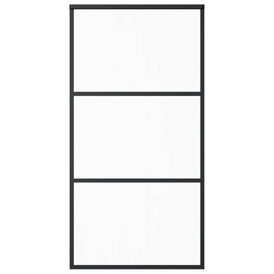 Sliding Door ESG Glass and Aluminium 102x205 cm Black