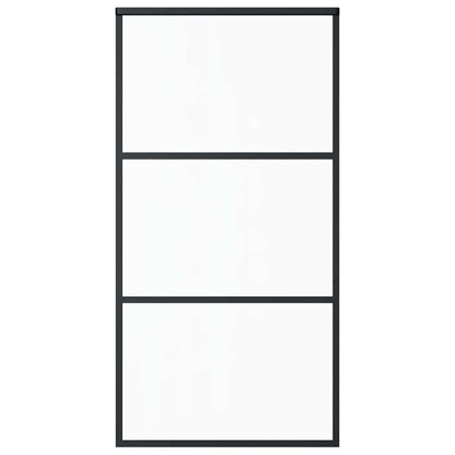 151010 vidaXL Sliding Door ESG Glass and Aluminium 102x205 cm Black