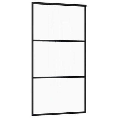 151010 vidaXL Sliding Door ESG Glass and Aluminium 102x205 cm Black