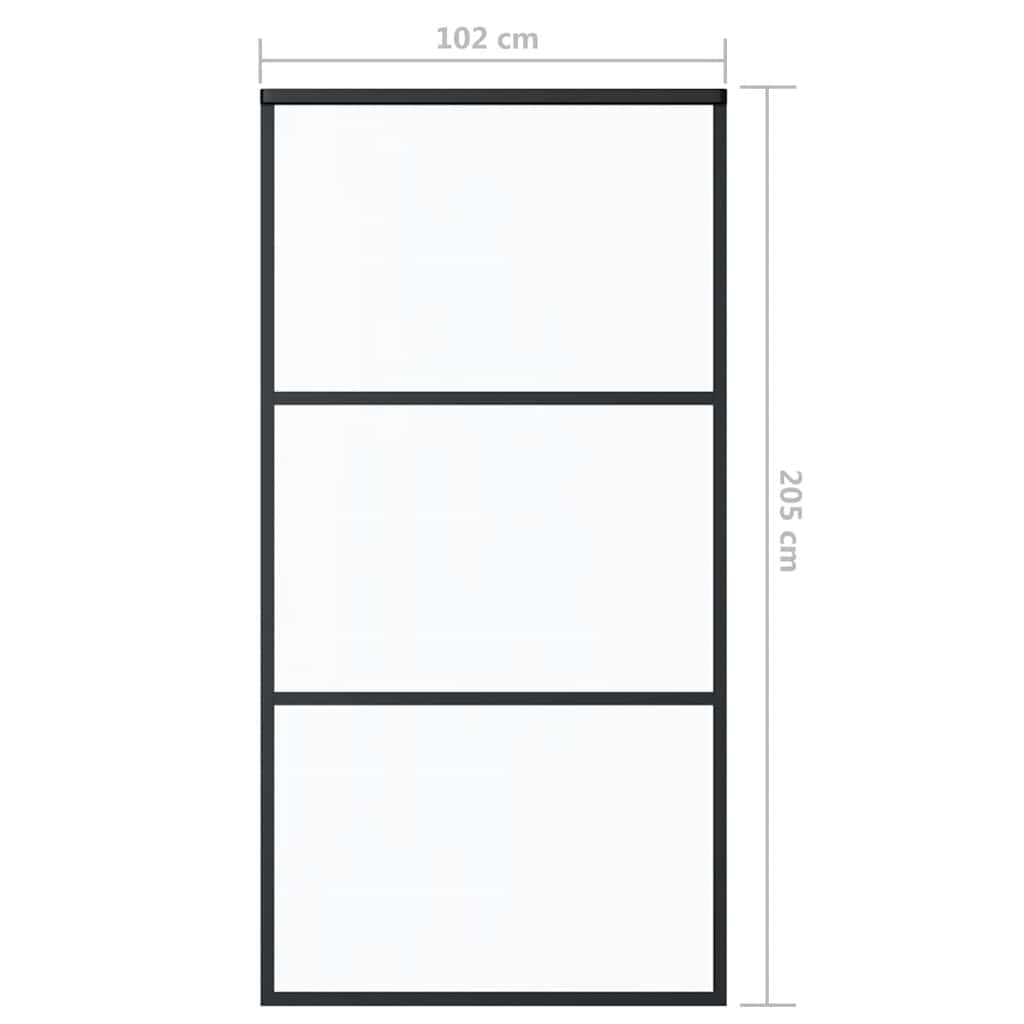 Sliding Door ESG Glass and Aluminium 102x205 cm Black