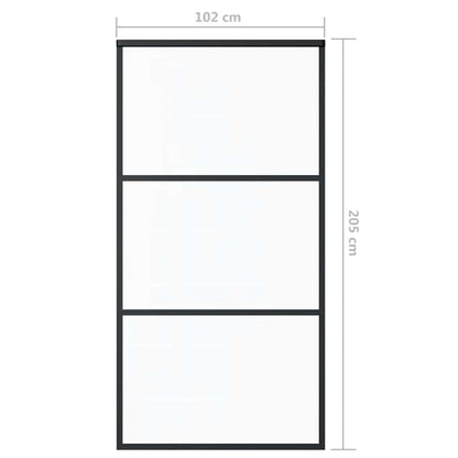 Sliding Door ESG Glass and Aluminium 102x205 cm Black