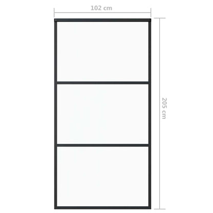 151010 vidaXL Sliding Door ESG Glass and Aluminium 102x205 cm Black