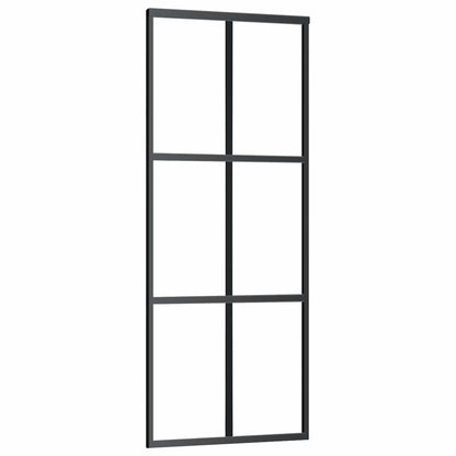 151011 vidaXL Sliding Door ESG Glass and Aluminium 76x205 cm Black