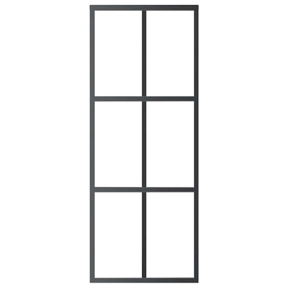 151011 vidaXL Sliding Door ESG Glass and Aluminium 76x205 cm Black
