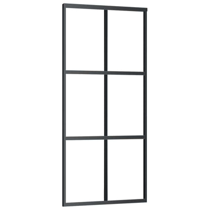 151012 vidaXL Sliding Door ESG Glass and Aluminium 90x205 cm Black