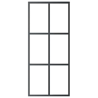 Sliding Door ESG Glass and Aluminium 90x205 cm Black