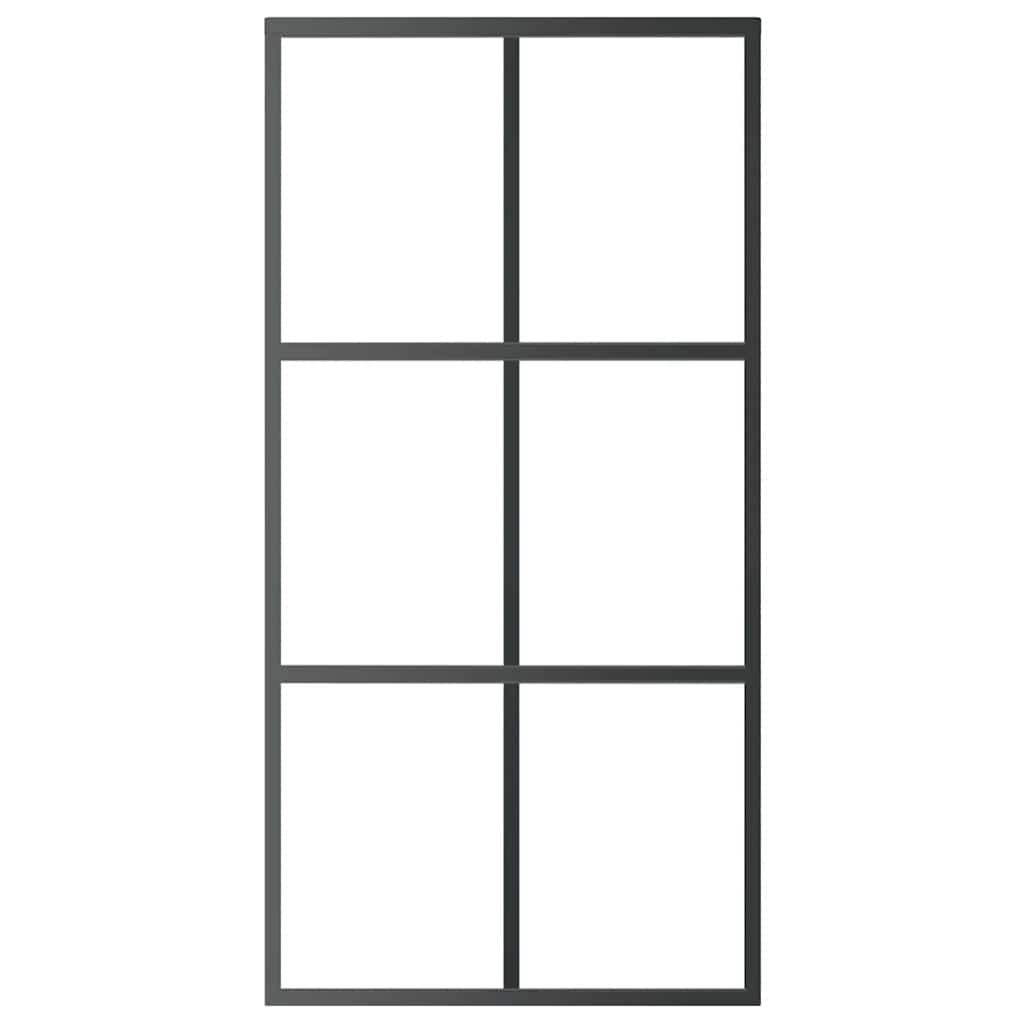 Sliding Door ESG Glass and Aluminium 102x205 cm Black