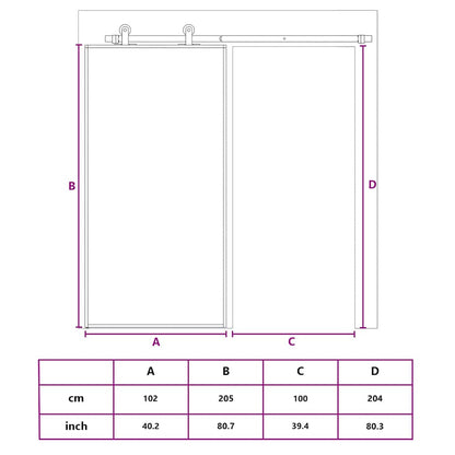 Sliding Door ESG Glass and Aluminium 102x205 cm Black