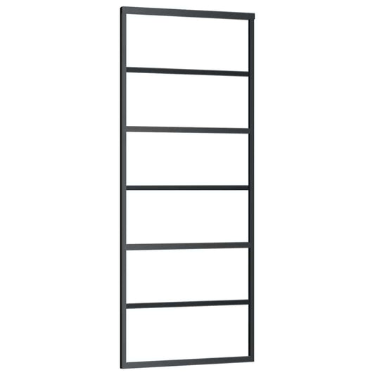 151014 vidaXL Sliding Door ESG Glass and Aluminium 76x205 cm Black