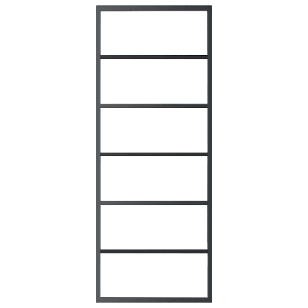 Sliding Door ESG Glass and Aluminium 76x205 cm Black