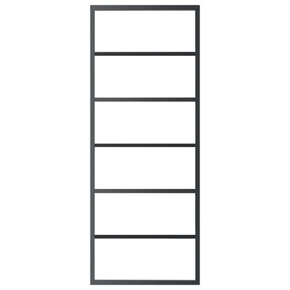 Sliding Door ESG Glass and Aluminium 76x205 cm Black
