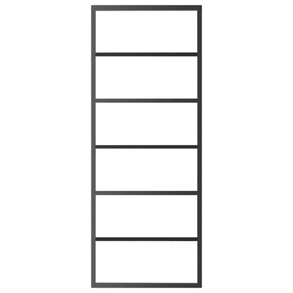 151014 vidaXL Sliding Door ESG Glass and Aluminium 76x205 cm Black
