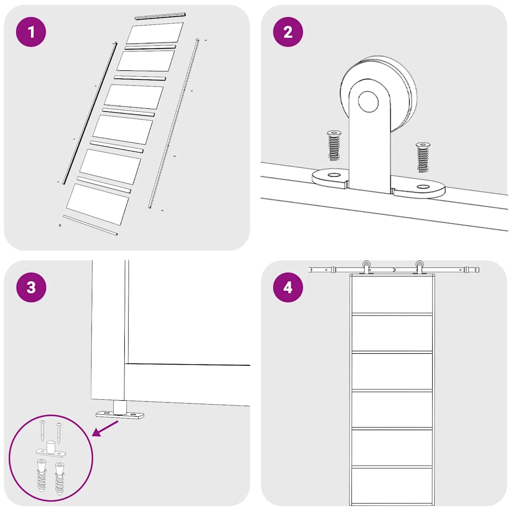 Sliding Door ESG Glass and Aluminium 76x205 cm Black
