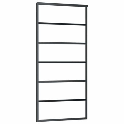 151015 vidaXL Sliding Door ESG Glass and Aluminium 90x205 cm Black