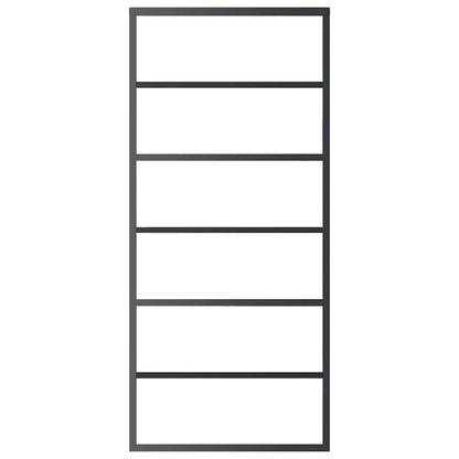 151015 vidaXL Sliding Door ESG Glass and Aluminium 90x205 cm Black