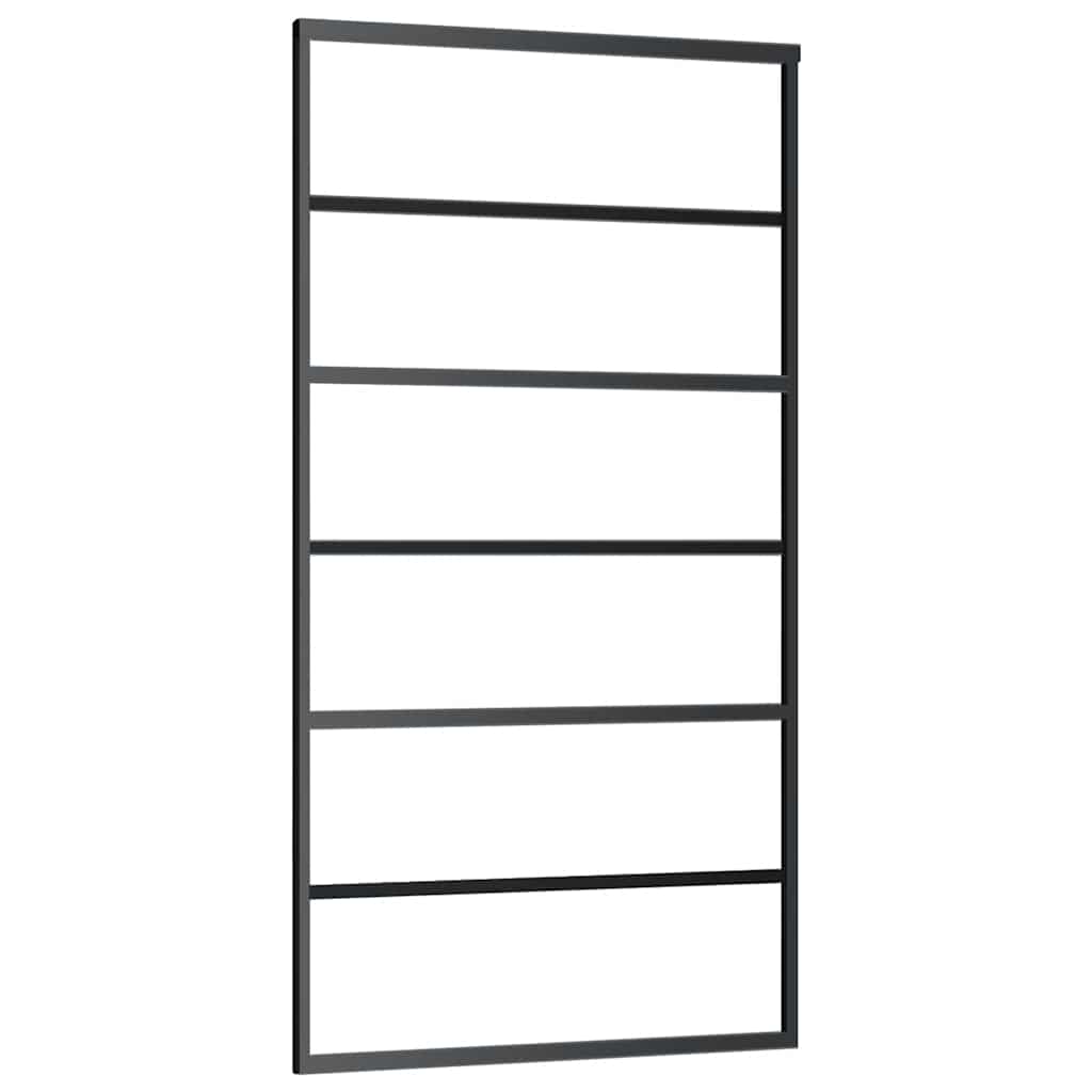 Sliding Door ESG Glass and Aluminium 102x205 cm Black