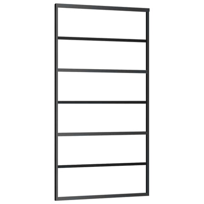 Sliding Door ESG Glass and Aluminium 102x205 cm Black