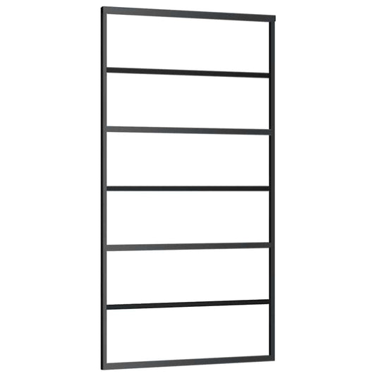 Sliding Door ESG Glass and Aluminium 102x205 cm Black